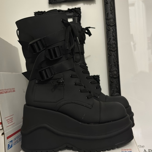 Dolls Kill Shoes - Dolls Kill / Current Mood Mad Hustle Wedge Platform Boots